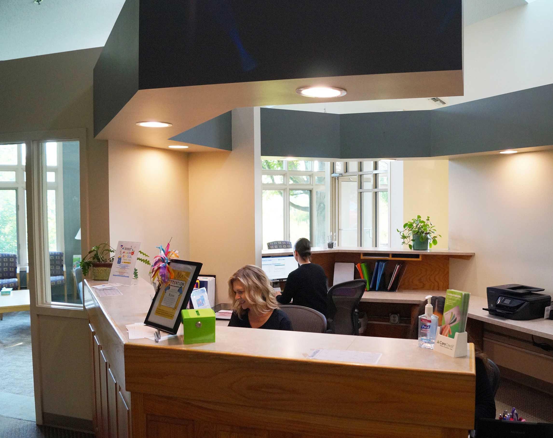 The Loomis Road Dental front desk and reception area